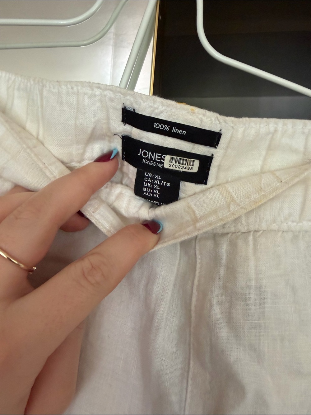 Jones New York Women's White Linen pants